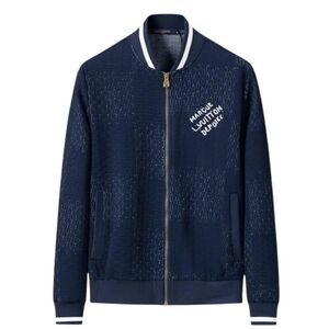 LV Navy blue and white zip-up tracksuit